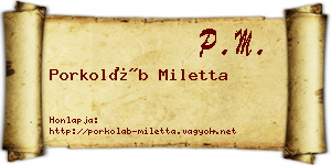 Porkoláb Miletta névjegykártya